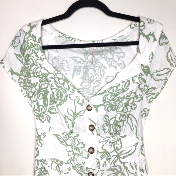 Free People A Thing Called Love Linen Floral Mini Dress - Picture 8 of 14